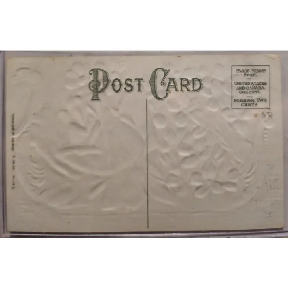 Lot Of Four Vintage Antique Embossed Postcards Flowers Birthday Boats
